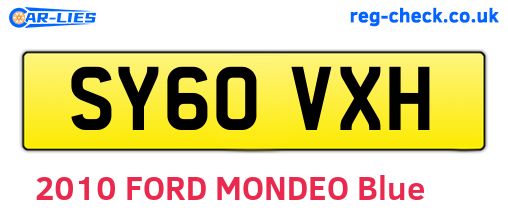 SY60VXH are the vehicle registration plates.