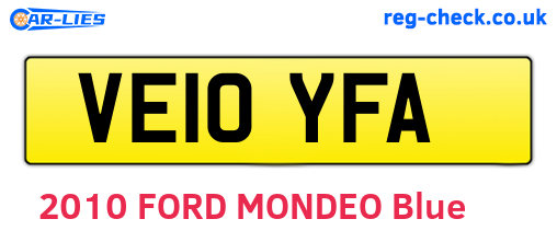 VE10YFA are the vehicle registration plates.