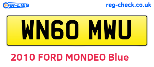 WN60MWU are the vehicle registration plates.