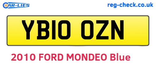 YB10OZN are the vehicle registration plates.