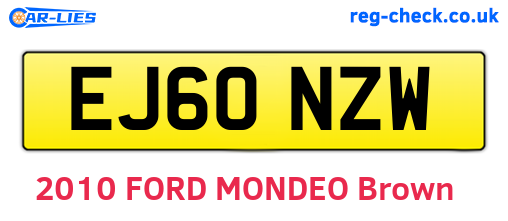 EJ60NZW are the vehicle registration plates.
