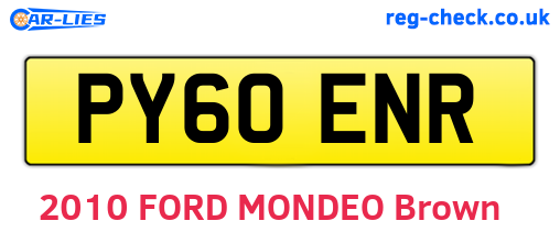 PY60ENR are the vehicle registration plates.