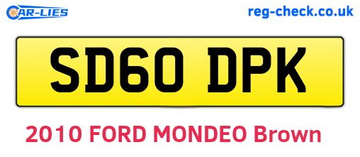 SD60DPK are the vehicle registration plates.