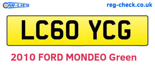 LC60YCG are the vehicle registration plates.
