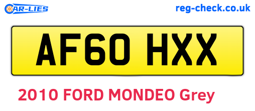 AF60HXX are the vehicle registration plates.