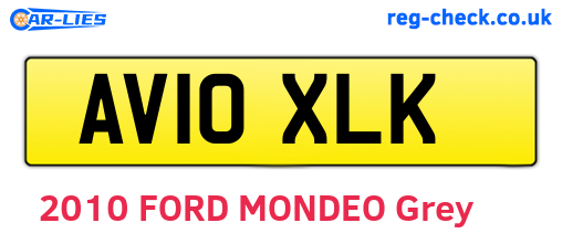 AV10XLK are the vehicle registration plates.