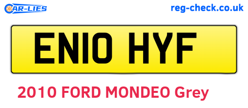 EN10HYF are the vehicle registration plates.