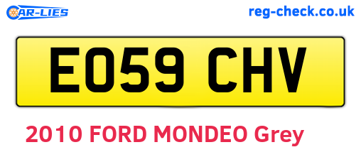 EO59CHV are the vehicle registration plates.