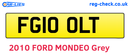 FG10OLT are the vehicle registration plates.