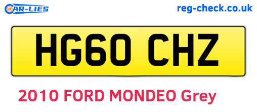 HG60CHZ are the vehicle registration plates.