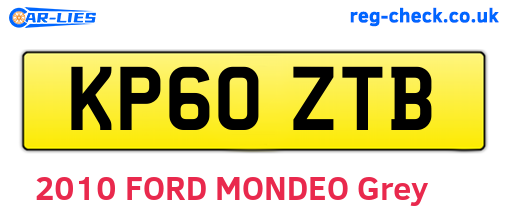 KP60ZTB are the vehicle registration plates.