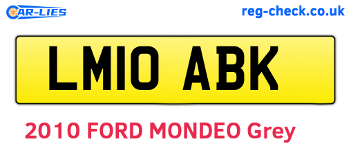 LM10ABK are the vehicle registration plates.
