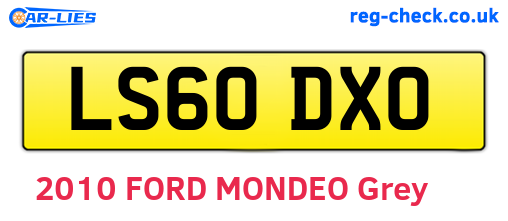 LS60DXO are the vehicle registration plates.