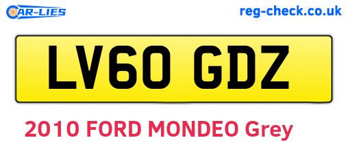LV60GDZ are the vehicle registration plates.