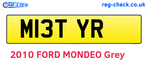 M13TYR are the vehicle registration plates.