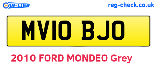 MV10BJO are the vehicle registration plates.