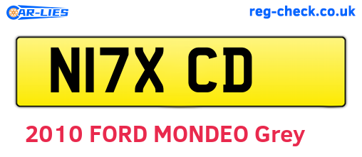 N17XCD are the vehicle registration plates.