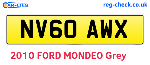 NV60AWX are the vehicle registration plates.