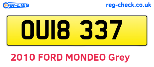 OUI8337 are the vehicle registration plates.