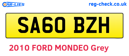 SA60BZH are the vehicle registration plates.