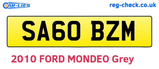 SA60BZM are the vehicle registration plates.