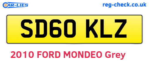SD60KLZ are the vehicle registration plates.