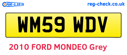 WM59WDV are the vehicle registration plates.