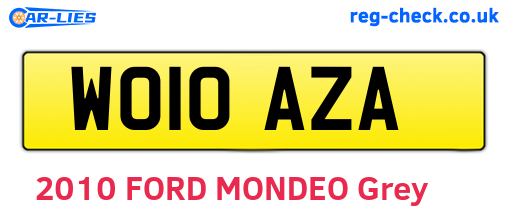 WO10AZA are the vehicle registration plates.
