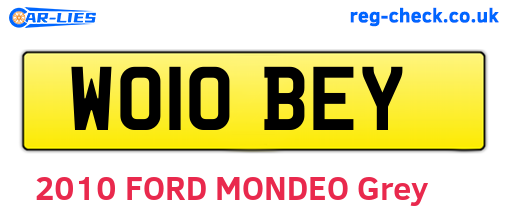 WO10BEY are the vehicle registration plates.