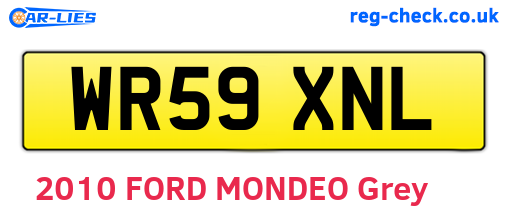 WR59XNL are the vehicle registration plates.