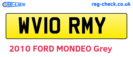 WV10RMY are the vehicle registration plates.
