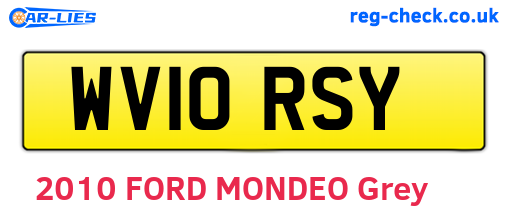 WV10RSY are the vehicle registration plates.