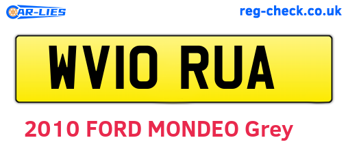 WV10RUA are the vehicle registration plates.