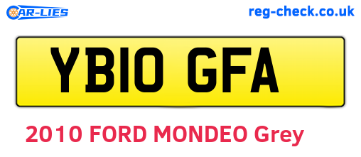 YB10GFA are the vehicle registration plates.