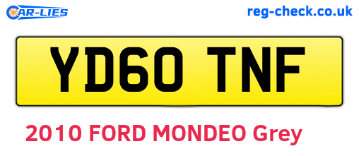 YD60TNF are the vehicle registration plates.