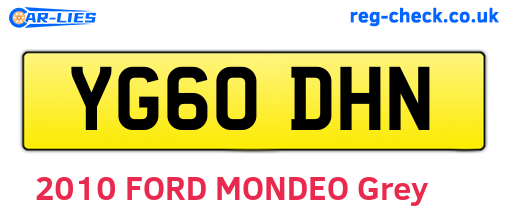 YG60DHN are the vehicle registration plates.