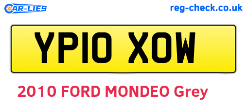 YP10XOW are the vehicle registration plates.