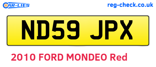 ND59JPX are the vehicle registration plates.