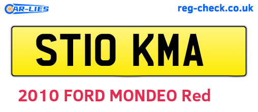 ST10KMA are the vehicle registration plates.