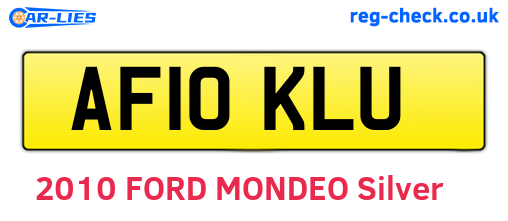 AF10KLU are the vehicle registration plates.
