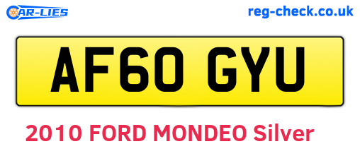 AF60GYU are the vehicle registration plates.