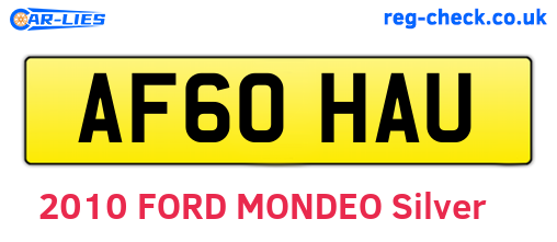 AF60HAU are the vehicle registration plates.