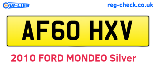 AF60HXV are the vehicle registration plates.