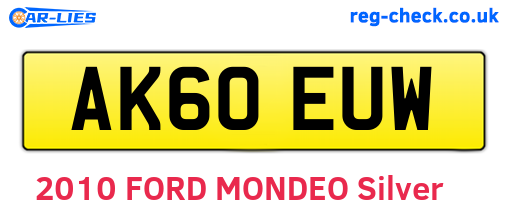 AK60EUW are the vehicle registration plates.