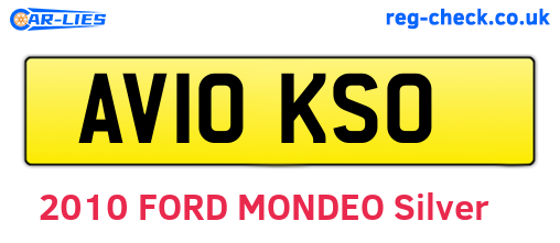 AV10KSO are the vehicle registration plates.