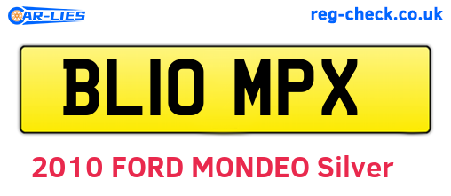 BL10MPX are the vehicle registration plates.
