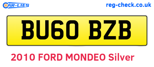 BU60BZB are the vehicle registration plates.
