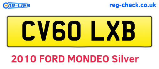 CV60LXB are the vehicle registration plates.