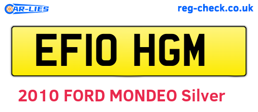 EF10HGM are the vehicle registration plates.