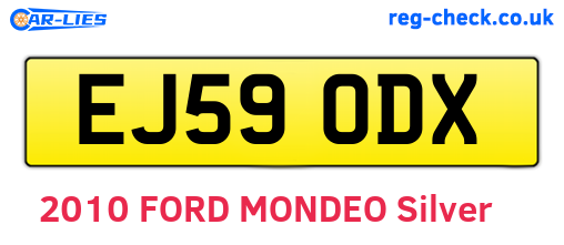 EJ59ODX are the vehicle registration plates.